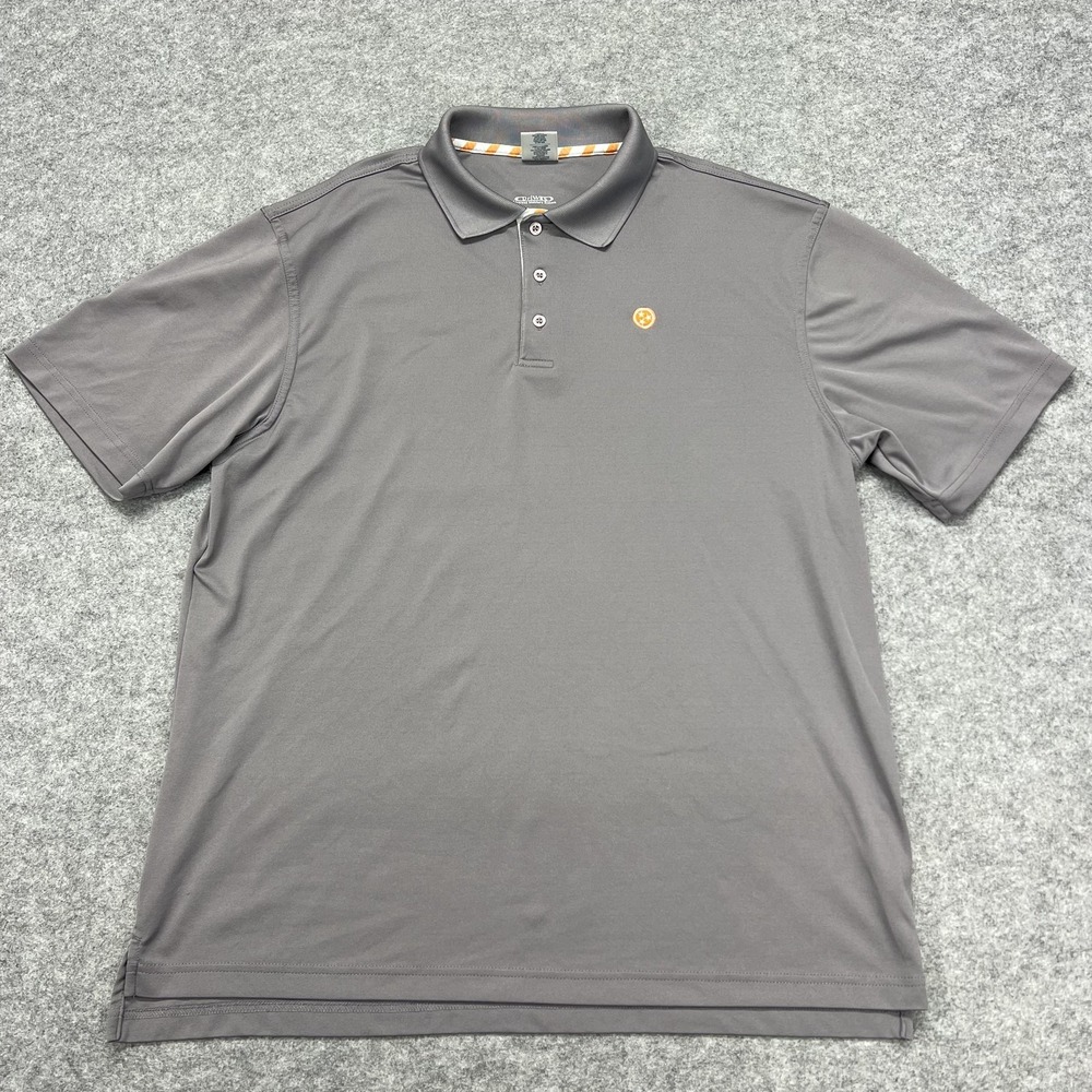 Volunteer Traditions Polo Shirt Mens Large Gray DriWay Moisture Wicking Golf